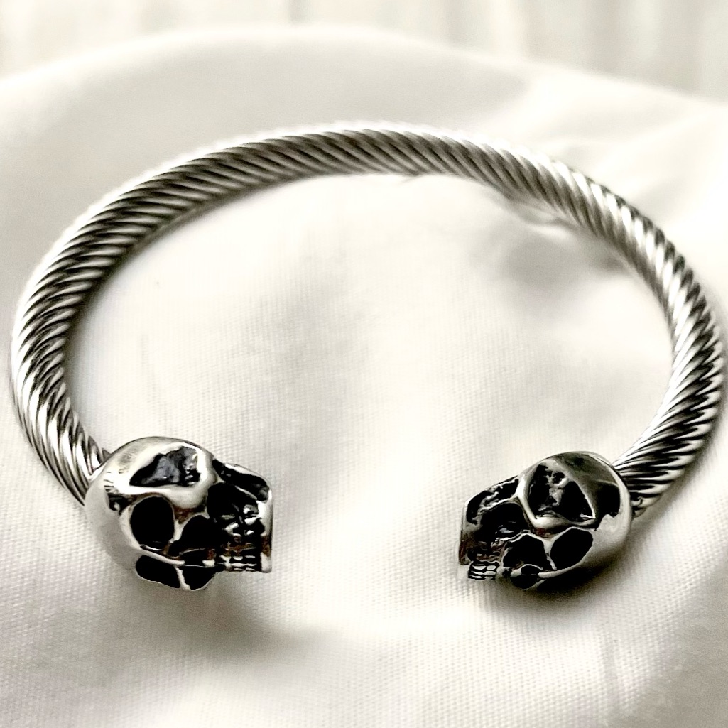 Stainless Steel Skull End Cuff